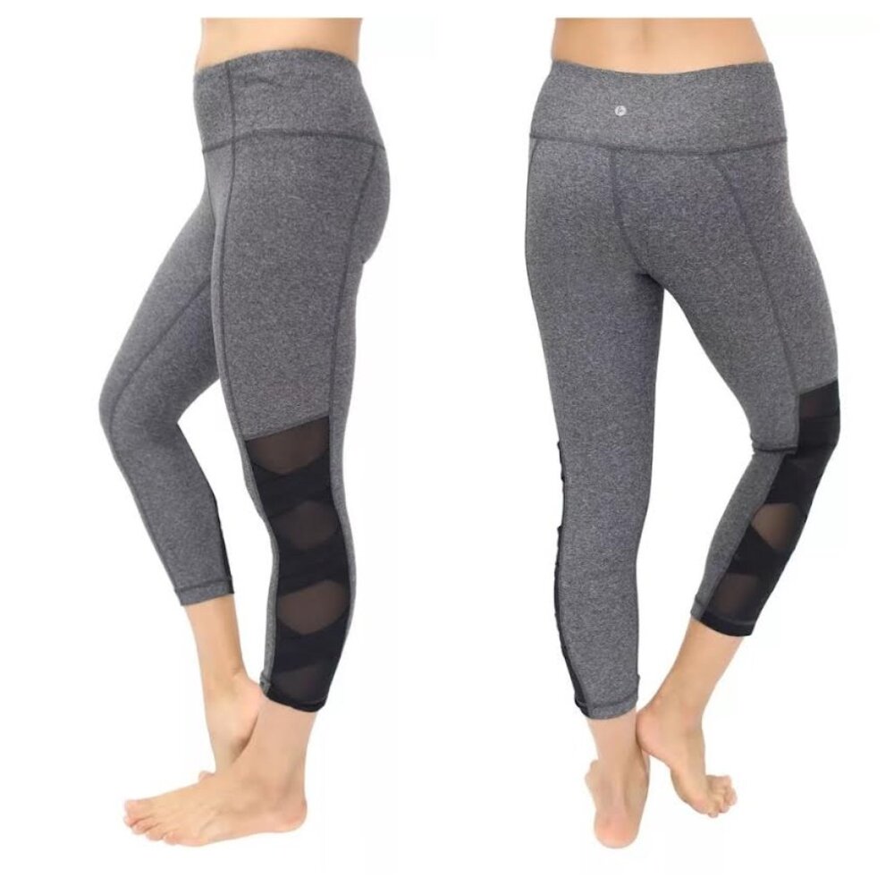 NWOT 90 Degree by Reflex Women XS SIDE MESH CRISS CROSS CAPRI Run Yoga Gym